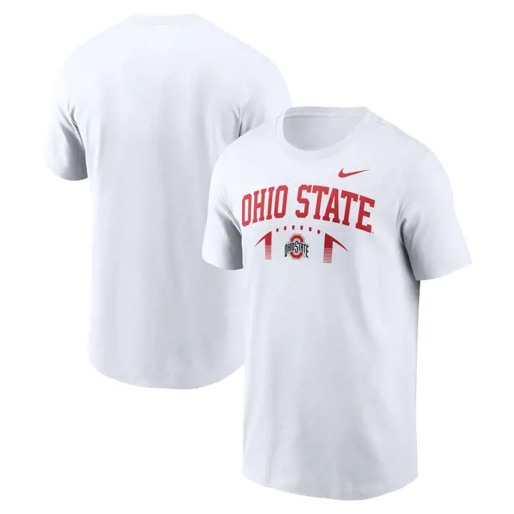T-shirt de football en coton Ohio State Buckeyes FA26 blanc