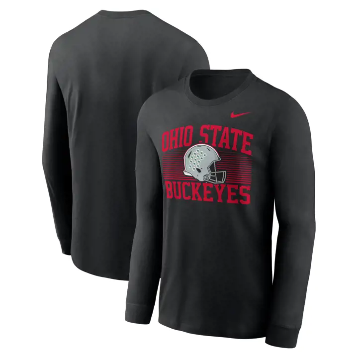 T-shirt M/L noir Ohio State Buckeyes FA26 casque Cotton