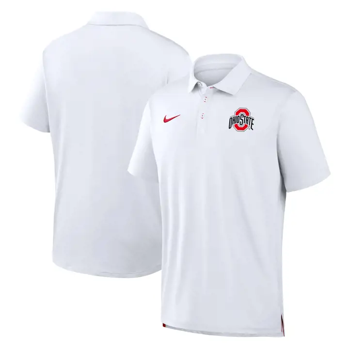 Polo blanc Ohio State Buckeyes FA26 Dri Fit Tour