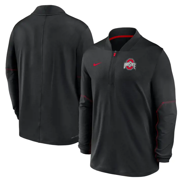 Pull demi-zippé Ohio State Buckeyes FA26 Sideline noir