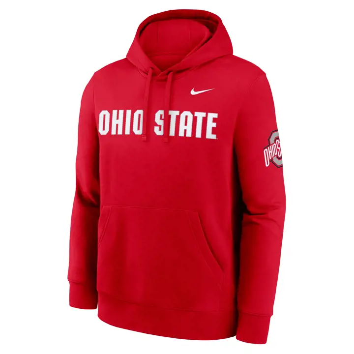Sweat à capuche Ohio State Buckeyes FA26 Sideline Club Fleece rouge