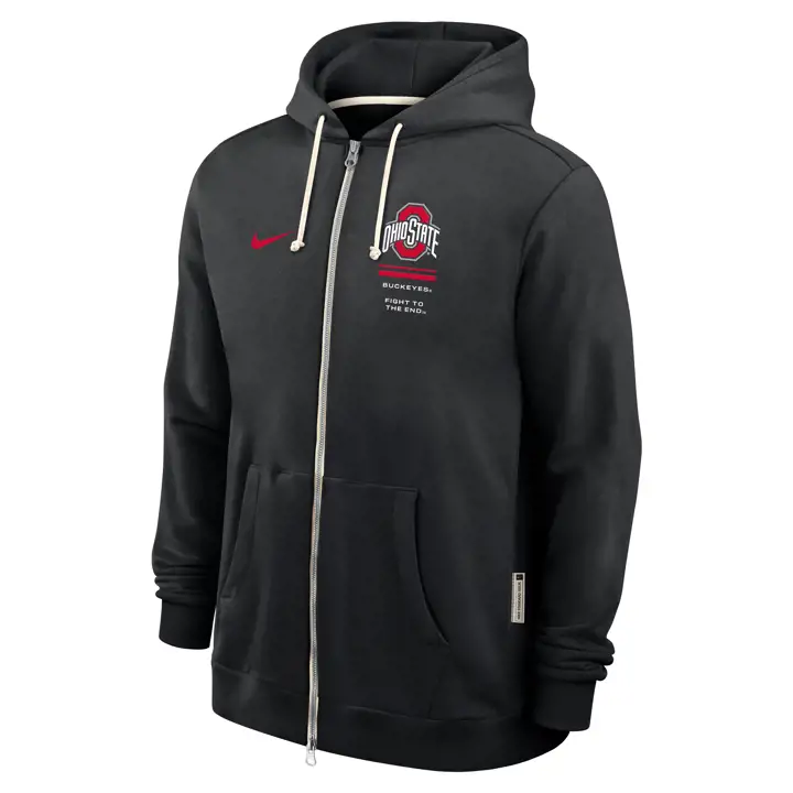 Ohio State Buckeyes FA26 Sweat à Capuche FZ Sideline noir