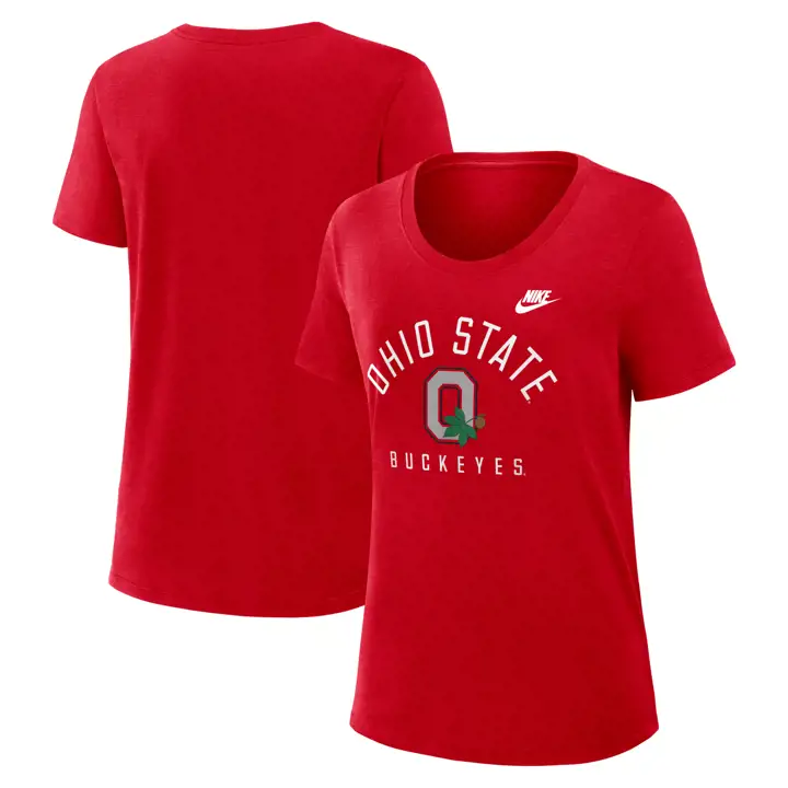 T-shirt Rouge Femme Ohio State Buckeyes NCAA Legacy Arch Slub 26