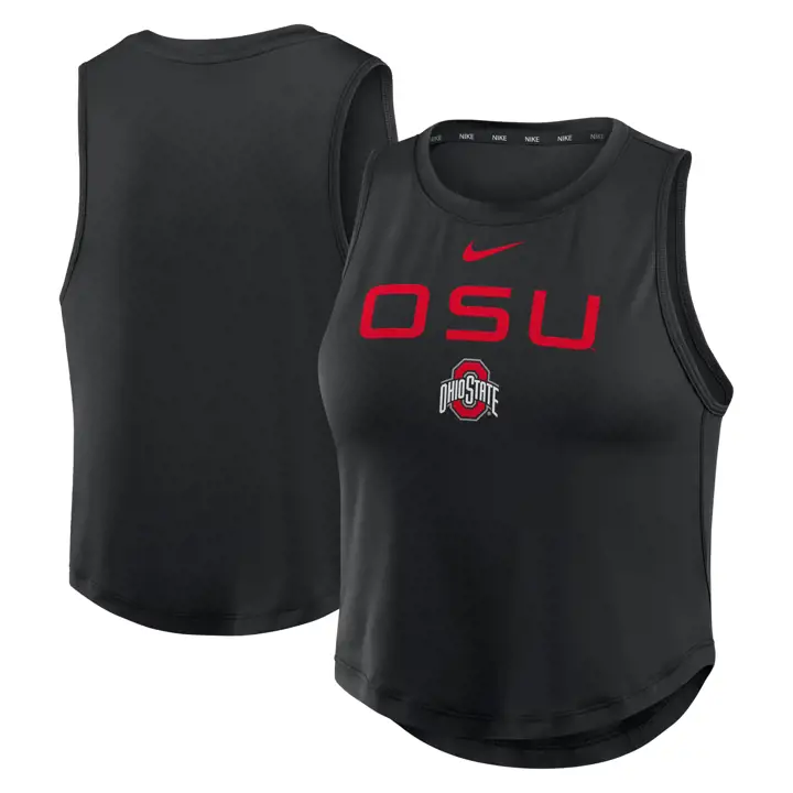 Débardeur court Ohio State Buckeyes Nike One DF pour femme - Noir
