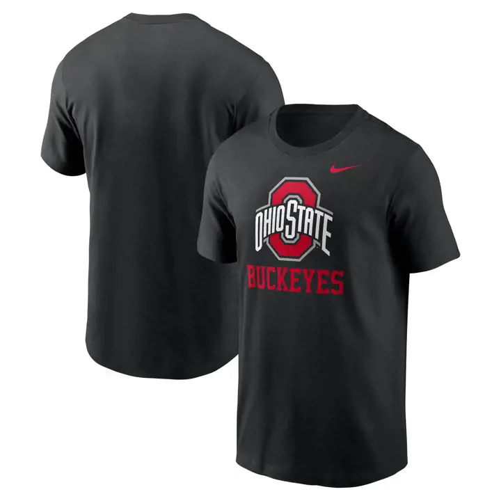 T-shirt Mantra Logo en coton Nike Buckeyes de l'Ohio State pour homme - Noir