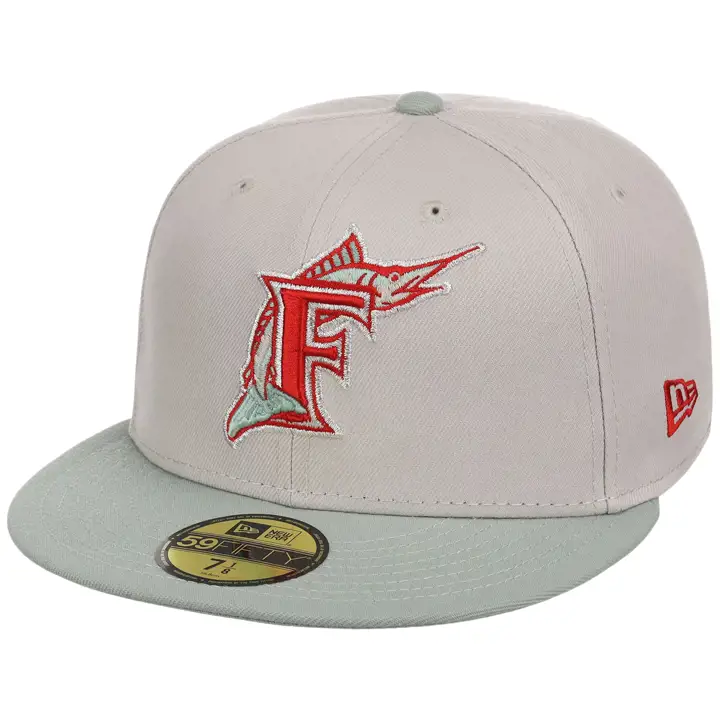 Florida Marlins MLB Gaucher Casquette ajustée 59FIFTY Stone Everest STONE/VERT/GRIS