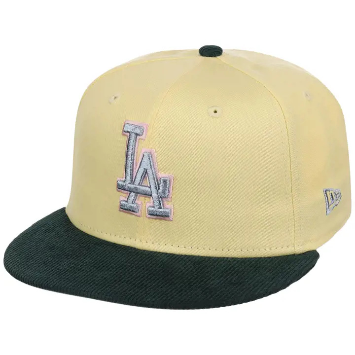 Casquette 59FIFTY MLB Los Angeles Dodgers Jaune Cordon GAUCHER JAU/VERTF
