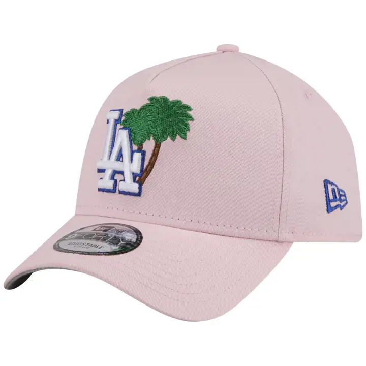 Casquette 9FORTY réglable MLB Los Angeles Dodgers LA Local Palm rose/rose/gris