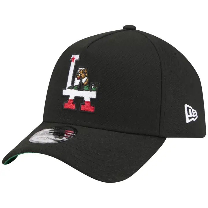 Casquette 9FORTY réglable MLB Los Angeles Dodgers LA Local Flag Fill noire/noire