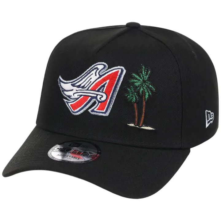 Anaheim Angels MLB ANA Local Blk Palm 9FORTY AF BLK/BLK/GRY