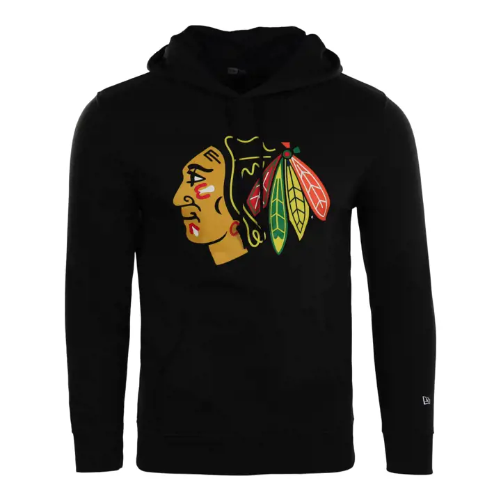 Chicago Blackhawks LNH – Chandail à capuchon brossé pour femme – Noir