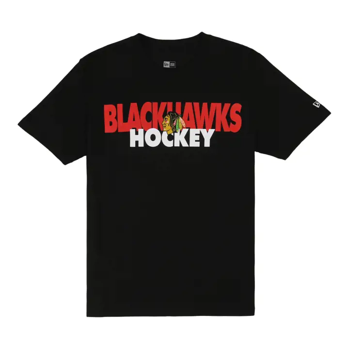 T-shirt 2 faces Chicago Blackhawks NHL NE NOIR