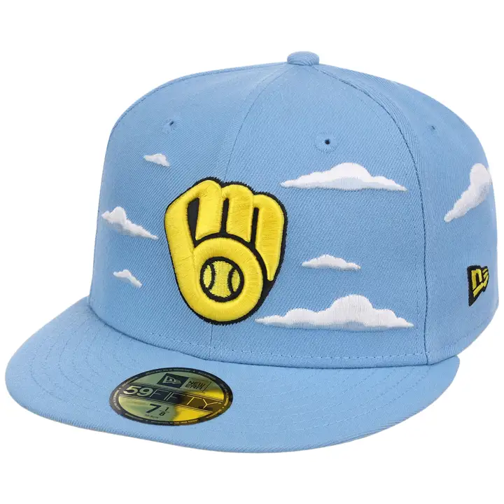 Milwaukee Brewers MLB Les Simpson Nuages 59FIFTY Ciel/Gris