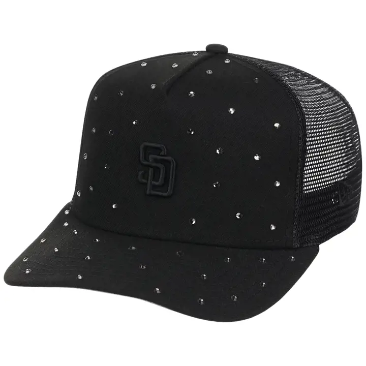 Casquette 9FORTY Diamond des San Diego Padres de la MLB par New Era pour femme, couleur noire