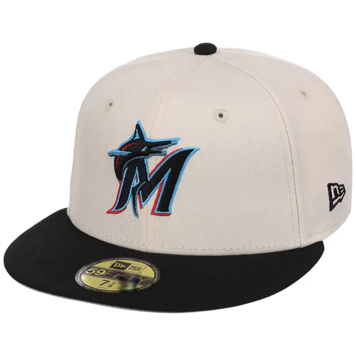 Miami Marlins MLB USA 250e anniversaire 59FIFTY BLC/NOI/O