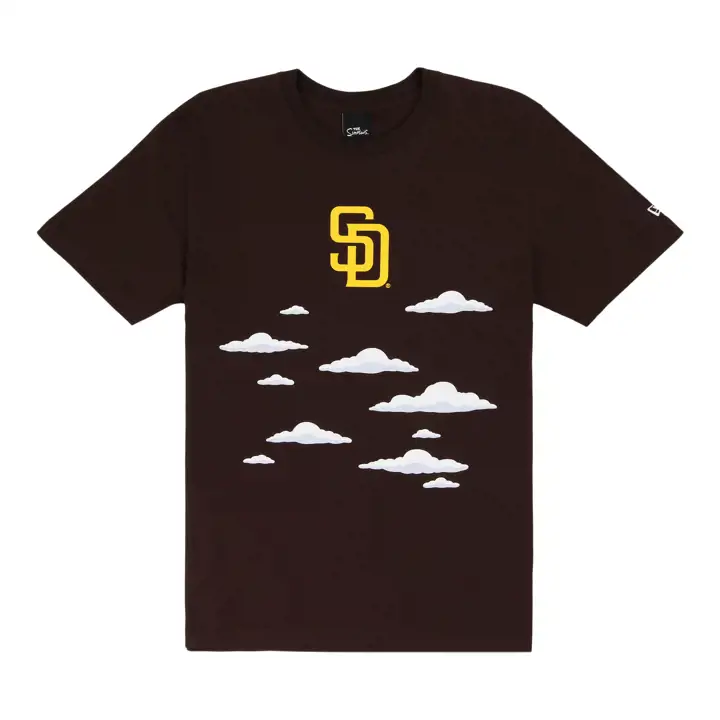 T-shirt San Diego Padres MLB NE x Simpsons Clouds marron