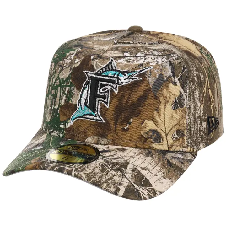 CASQUETTE AJUSTÉE MIAMI MARLINS MLB REALTREE 59FIFTY REALTREE/REALTREE/GRIS