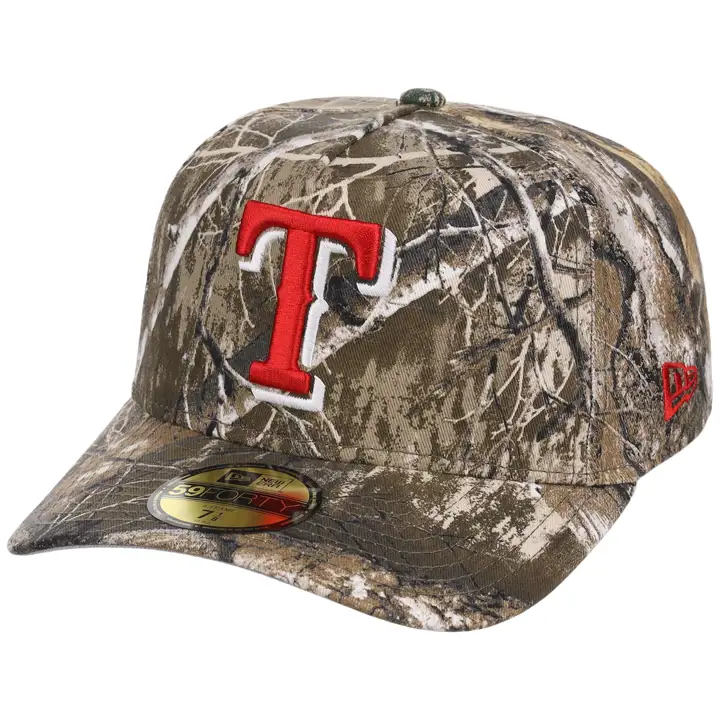 CASQUETTE 59FIFTY MLB REALTREE TEXAS RANGERS RÉALISTE/RÉALISTE/GRIS