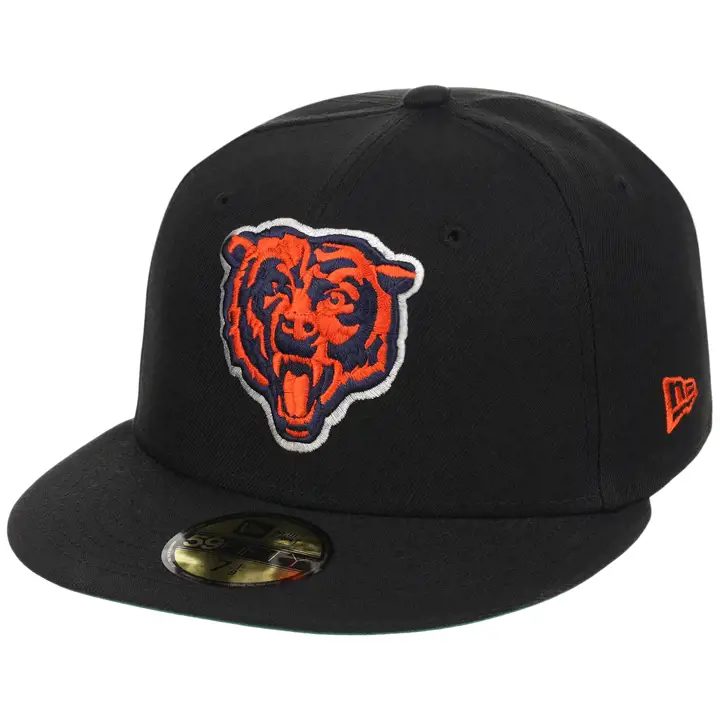 CHICAGO BEARS NFL LHD Dôme Noir 59FIFTY BLK/BLK/KGRN