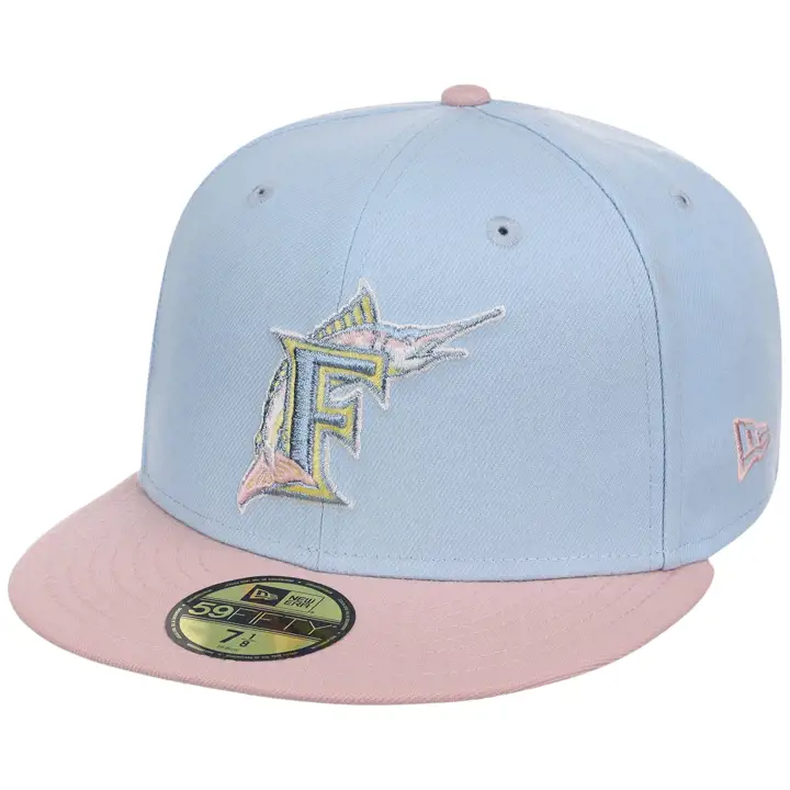 Casquette 59FIFTY MLB Florida Marlins gaucher Pâques BLE/ROS/GRI