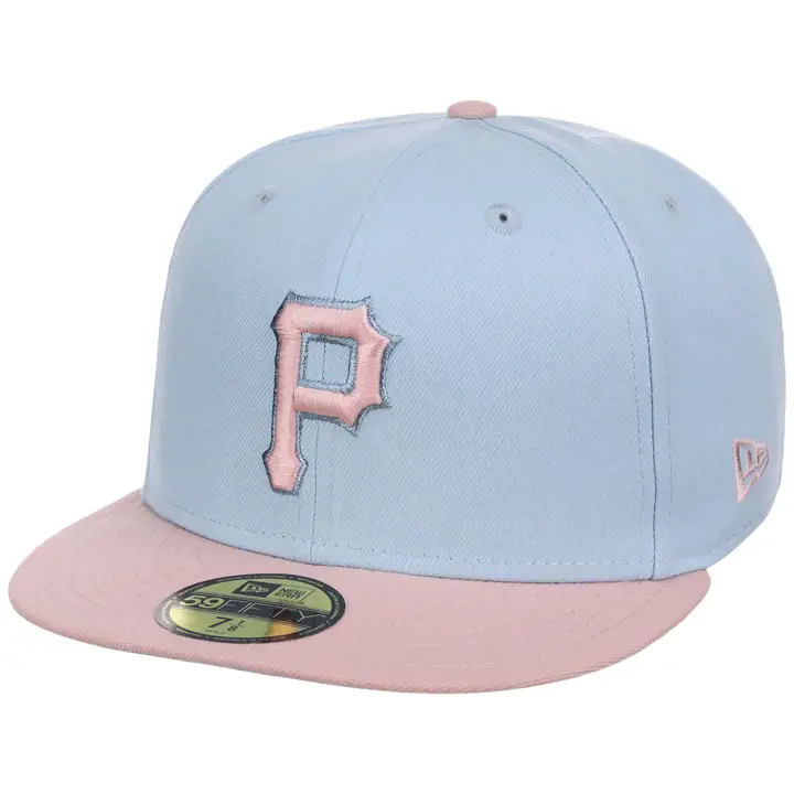 Casquette 59FIFTY MLB des Pirates de Pittsburgh LHD Pâques BLEU CLAIR/ROSE/GRIS