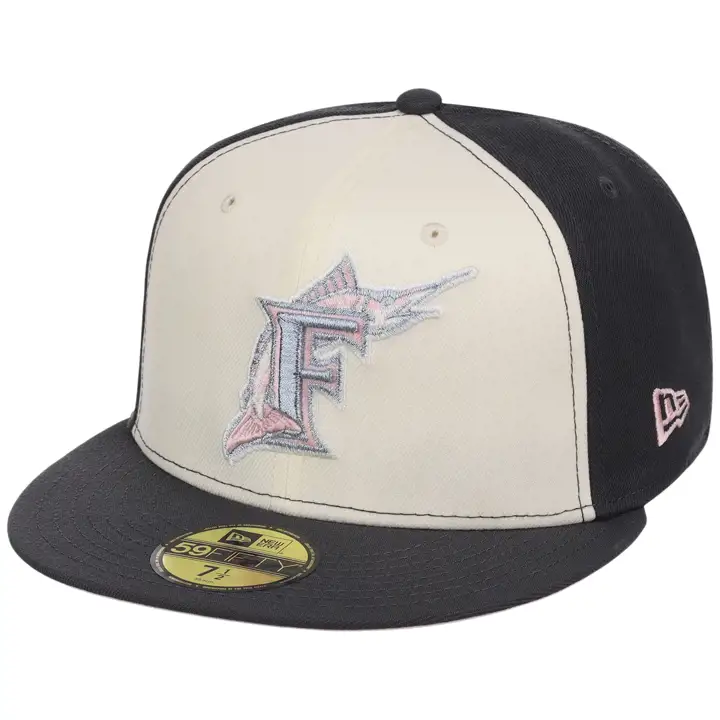 Casquette Blinky 59FIFTY LHD des Florida Marlins de la MLB CHROME/GRIS/GRIS