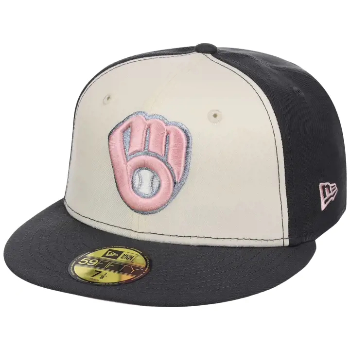 Milwaukee Brewers MLB GAUCHER Clignotant 59FIFTY CHROME/GRIS/GRIS