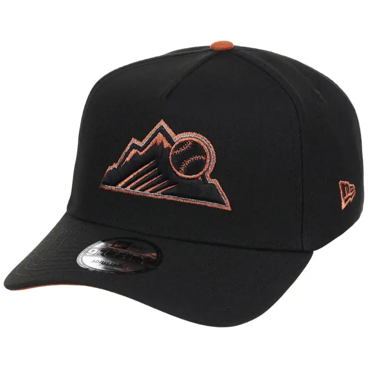 COLORADO ROCKIES MLB LHD Casque de pompier 9FORTY TAILLE UNIQUE NOIR/NOIR/ROUILLE