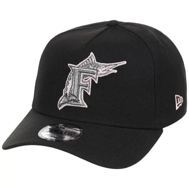 Miami Marlins MLB LHD Cookies & & Cream 9FORTY AF BLK/BLK/PNK