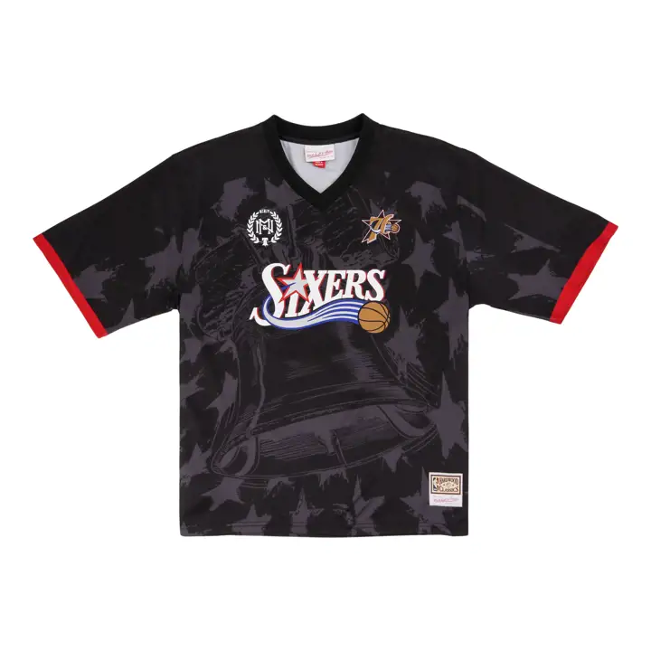Maillot de football NBA Goaline des 76ers de Philadelphie, noir