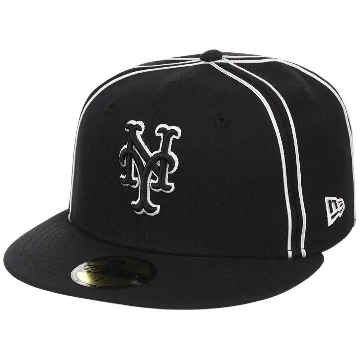 NEW YORK METS MLB Gaucher Noir Liseré Blanc 59FIFTY NOI/NOI/GRI