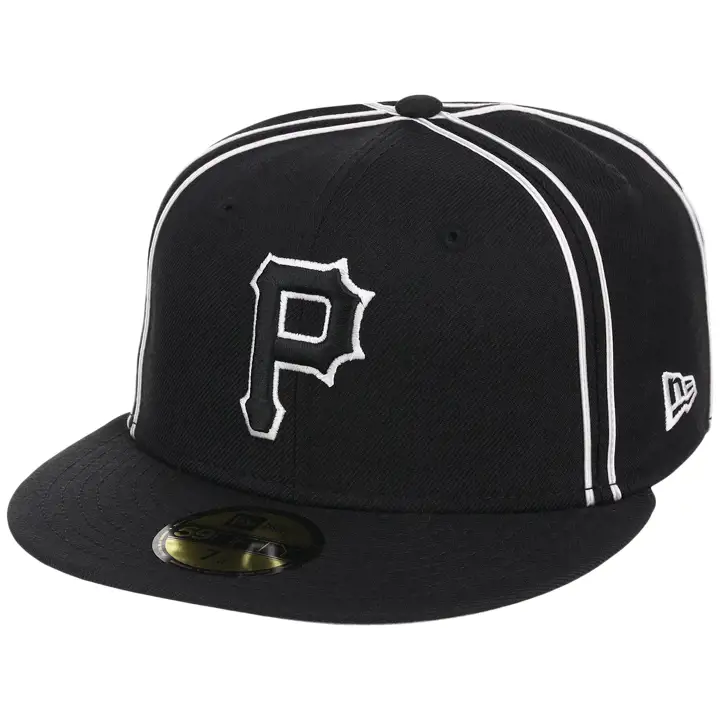 PITTSBURGH PIRATES MLB LHD Blk Wht Piping 59FIFTY NOI/NOI/GRI