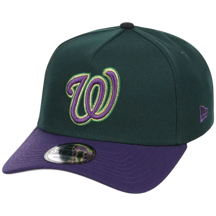 WASHINGTON NATIONALS MLB GAUCHER Joker 9FORTY TAILLE UNIQUE VERT FONCÉ/VIOLET/GRIS