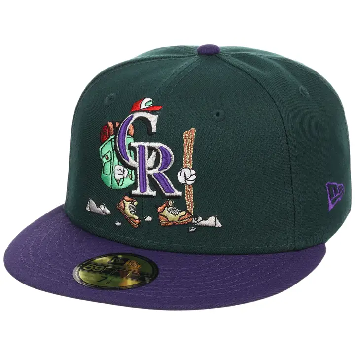 COLORADO ROCKIES MLB LHD Casquette 59FIFTY Cartoon VERT FONCÉ/VIOLET/GRIS
