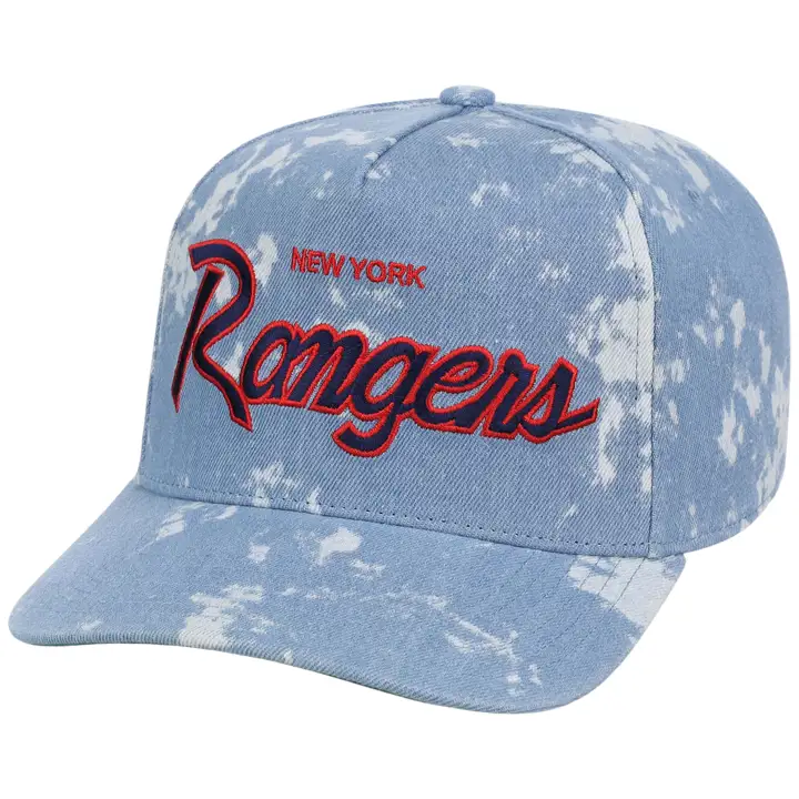 NEW YORK RANGERS LNH DÉLAVÉ À L'ACIDE PRO PINCH JEAN/JEAN/VERT GRIS