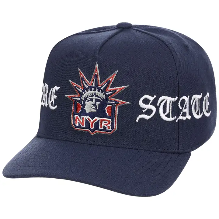 NEW YORK RANGERS LNH EMPIRE STATE OF MIND CASQUETTE À VISIÈRE COURBE BLEU/BLEU