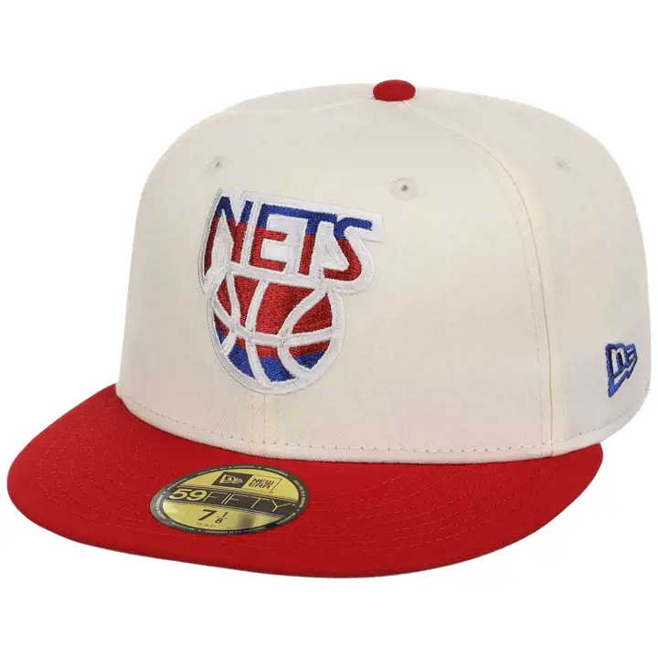 NEW JERSEY NETS NBA NYC FF26 HWC 59FIFTY CHROME/RED/GRY