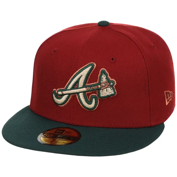 Atlanta Braves MLB LHD Terra Verde 59FIFTY Rouge/Vert foncé/Gris