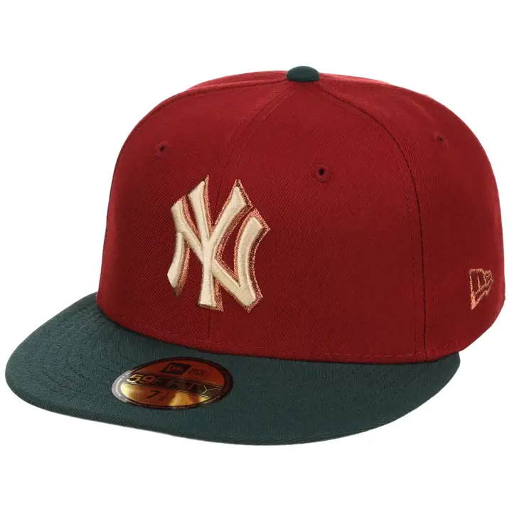 New York Yankees MLB GAUCHER Terra Verde 59FIFTY Rouge/V.foncé/Gris