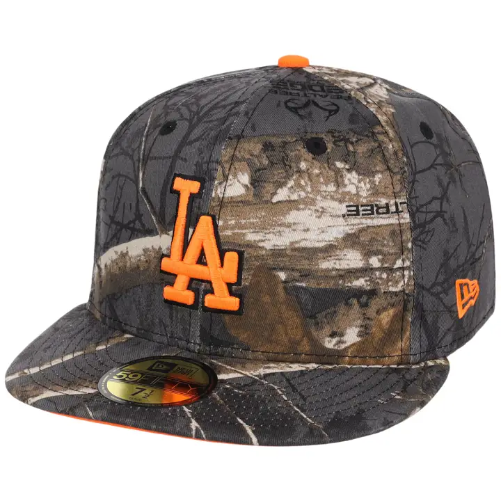 Casquette 59FIFTY L.A. Dodgers MLB LHD noir Realtree Flame