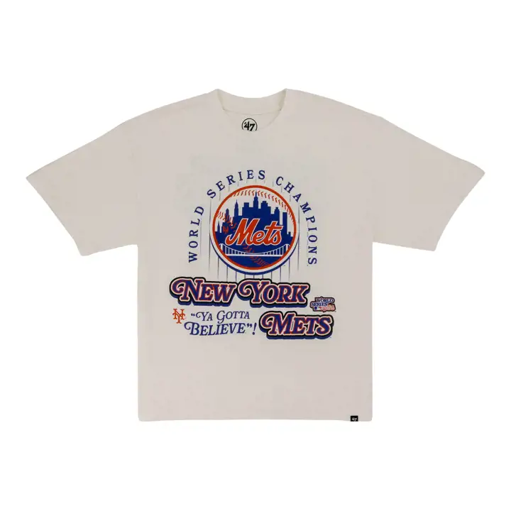 T-shirt New York Mets MLB FF26 « 47 1986 Champs » OFFWHT