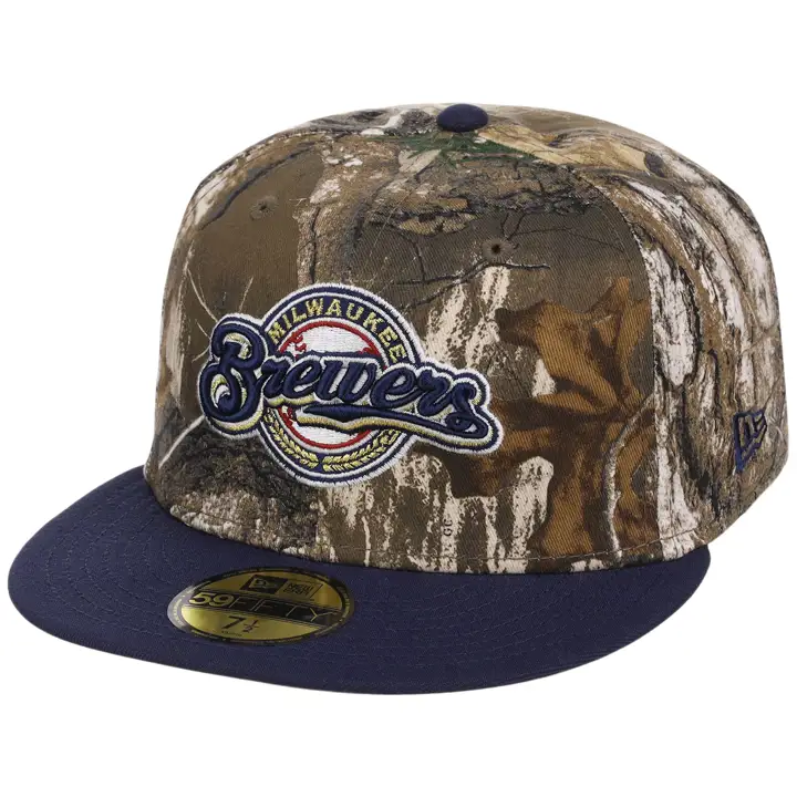 Milwaukee Brewers MLB LHD Realtree OTC 59FIFTY CAMO/NAVY/GRY