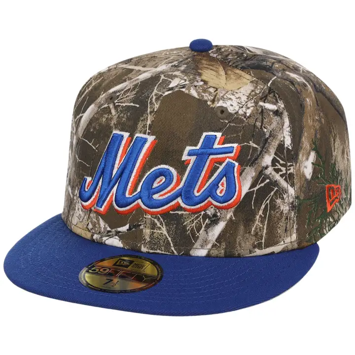 New York Mets MLB G/PAG LHD Realtree OTC 59FIFTY CAMO/RBL/GRY