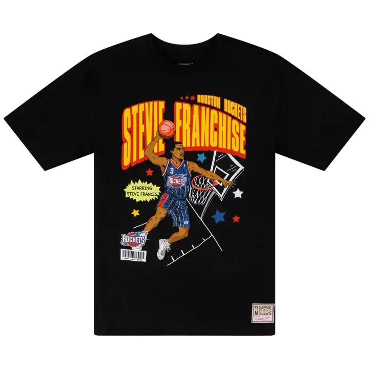 HOUSTON ROCKETS NBA Comic Book Tee STEVE FRANCIS BLK