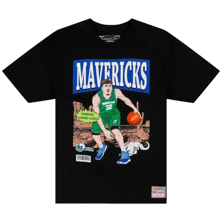 DALLAS MAVERICKS T-shirt Comic NBA COOPER FLAGG NOIR