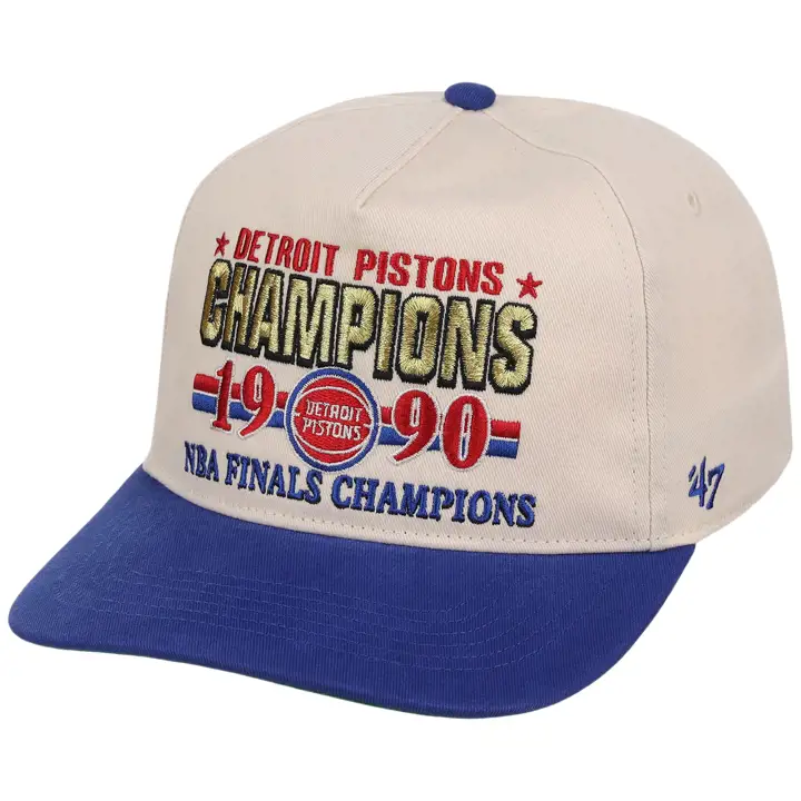 DETROIT PISTONS NBA LHD 1990 Champions '47 Hitch BLANC CASSÉ/BLEU ROI/VERT FONCÉ
