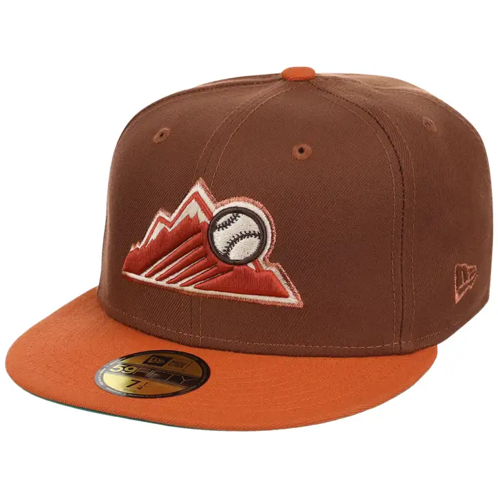 Casquette 59FIFTY MLB LHD Colorado Rockies coloris Cuivre/Moisson Marron/Orange/Vert Forêt