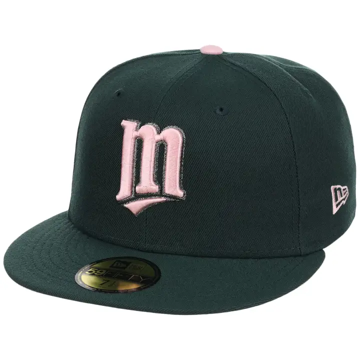 Casquette 59FIFTY Minnesota Twins MLB LHD Emerald Bloom Vert Foncé/Vert Foncé/Rose