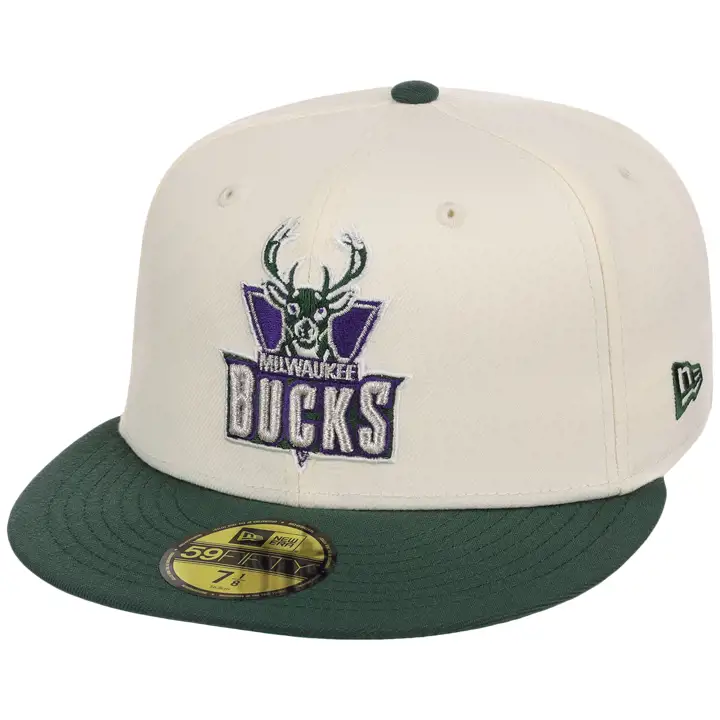 MILWAUKEE BUCKS NBA LHD Core Chrome OTC 59FIFTY CHROME/DKGRN