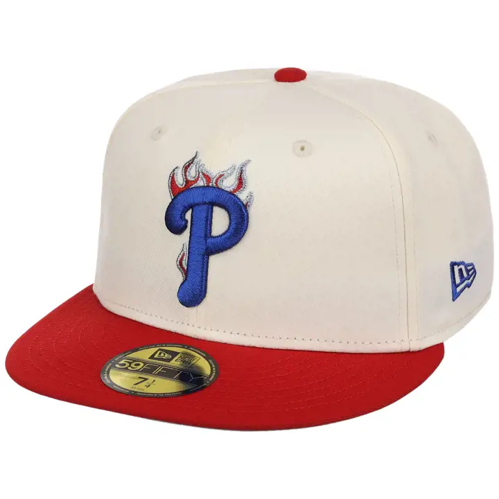 PHILADELPHIA PHILLIES MLB LHD Fire 59FIFTY CHROME/ROUGE/GRI